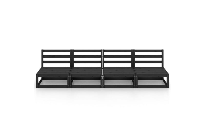 4-seters hagesofa svart heltre furu - Svart - Hagemøbler - Loungemøbler - Lounge sofa