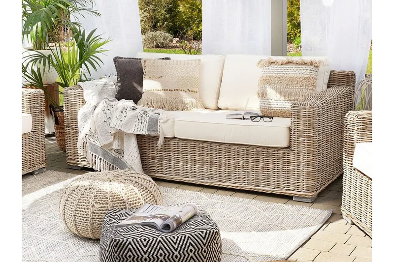 Apriliana 2-seters sofa - Kunstrotting / Lys brun - Hagemøbler - Loungemøbler - Lounge sofa