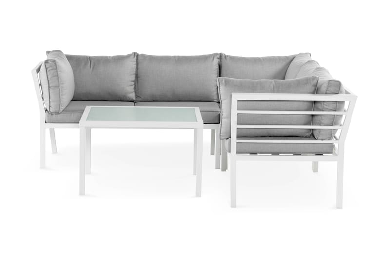 Ariany Hjørnesofa - Hvit/Grå - Hagemøbler - Loungemøbler - Lounge sofa