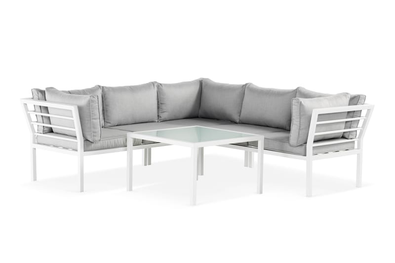 Ariany Hjørnesofa - Hvit/Grå - Hagemøbler - Loungemøbler - Lounge sofa
