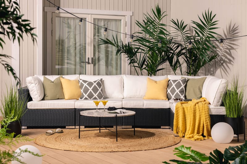 Bahamas Loungesofa 5 Seter - Svart - Hagemøbler - Loungemøbler - Lounge sofa