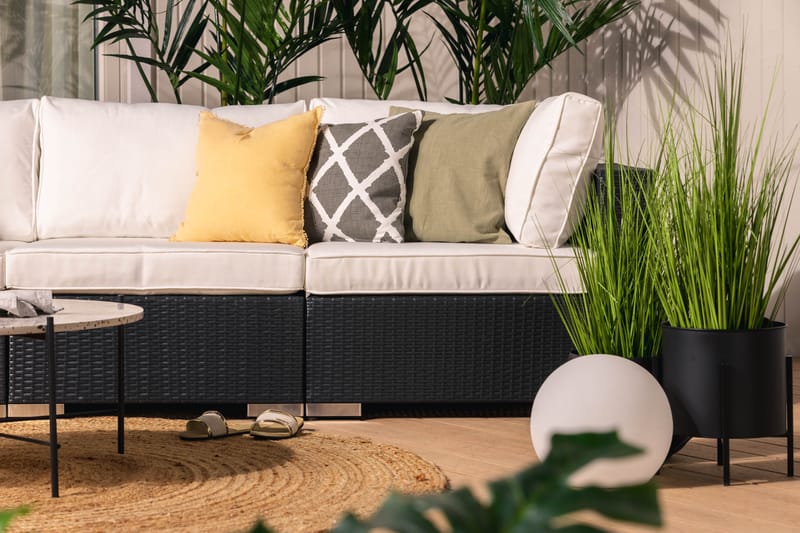 Bahamas Loungesofa 5 Pers Divan/Bord - Svart - Hagemøbler - Loungemøbler - Lounge sofa