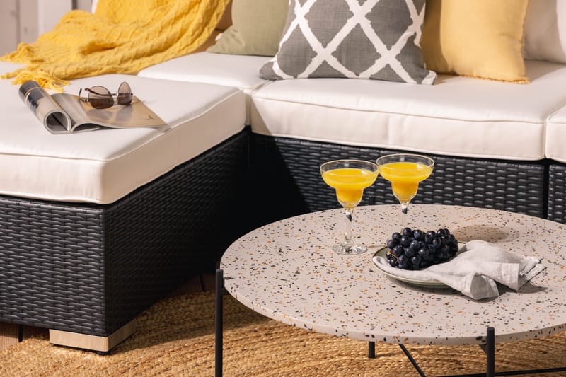 Bahamas Loungesofa 5 Pers Divan/Bord - Svart - Hagemøbler - Loungemøbler - Lounge sofa