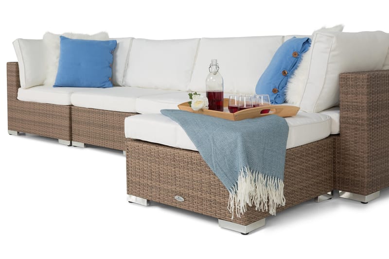 Bahamas Loungesofa 5 Pers Divan/Bord - Sand - Hagemøbler - Loungemøbler - Lounge sofa
