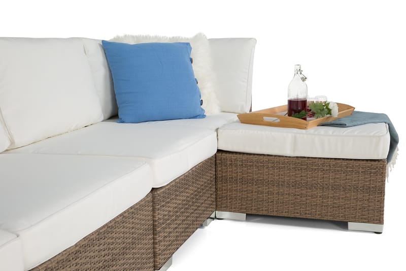 Bahamas Loungesofa 5 Pers Divan/Bord - Sand - Hagemøbler - Loungemøbler - Lounge sofa