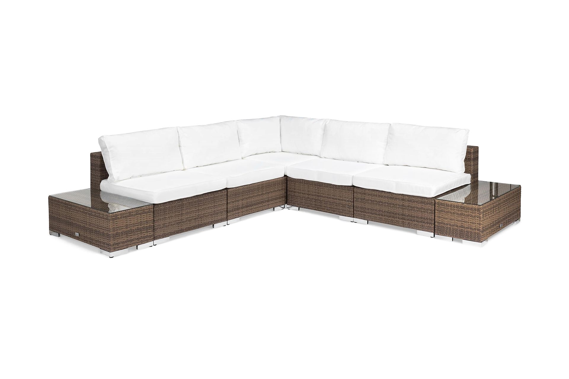 Bahamas Loungesofa 5 Pers 2 Avslutninger - Sand - Hagemøbler - Loungemøbler - Lounge sofa