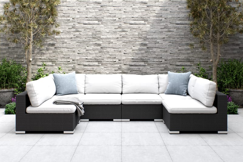 Bahamas Loungesofa 6 Seter - Svart - Hagemøbler - Loungemøbler - Lounge sofa
