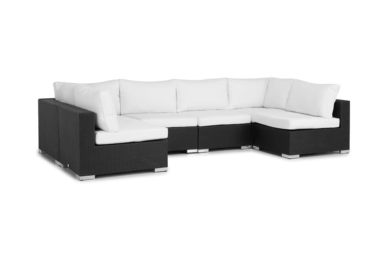 Bahamas Loungesofa 6 Seter - Svart - Hagemøbler - Loungemøbler - Lounge sofa