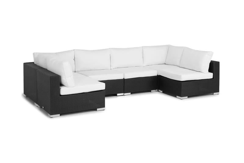 Bahamas Loungesofa 6 Seter - Svart - Hagemøbler - Loungemøbler - Lounge sofa