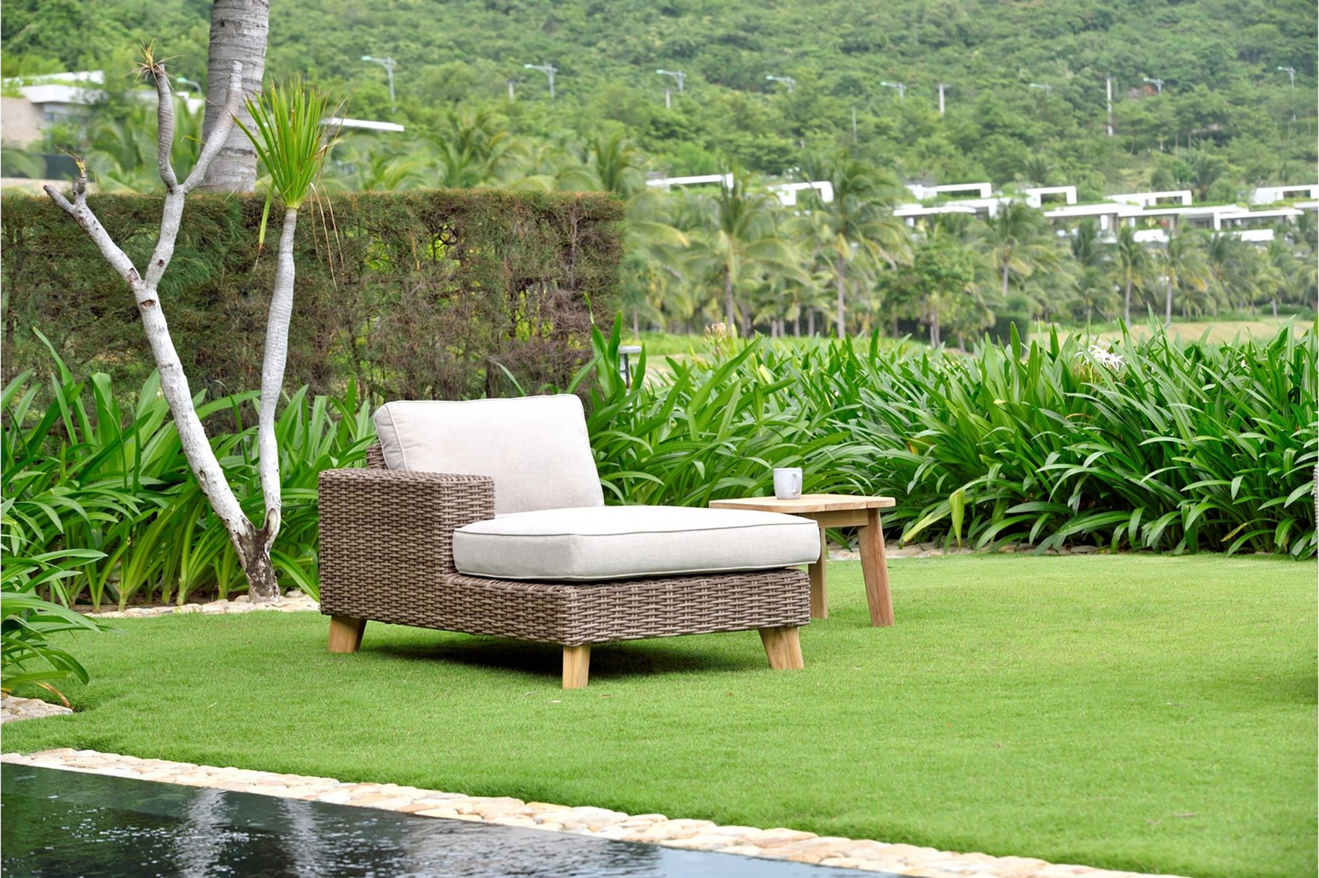Bahamas Sofa med Armlene Høyre - Beige - Hagemøbler - Loungemøbler - Lounge sofa