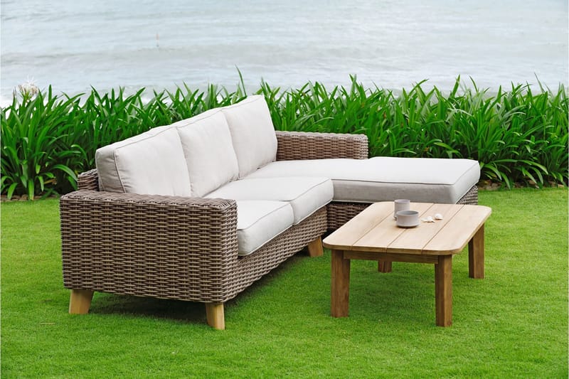 Barbados 2-seter Sofa Høyre - Beige - Hagemøbler - Loungemøbler - Lounge sofa