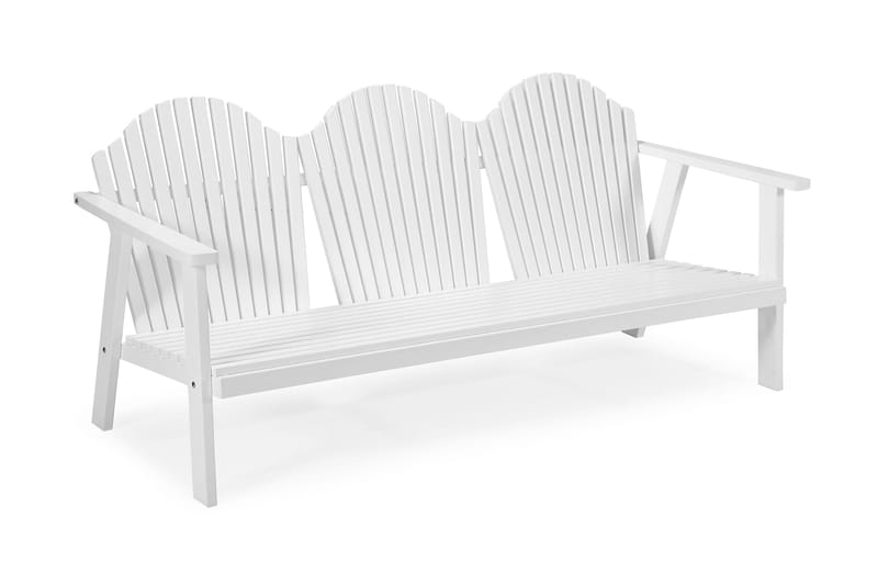 Bullerö Sofa 3-seter Lav Hvit Furu - Hvitlasert Furu - Hagemøbler - Loungemøbler - Lounge sofa
