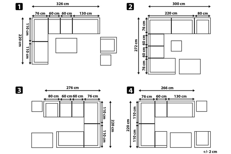 Calizza Loungegruppe Kunstrotting - Brun - Hagemøbler - Loungemøbler - Lounge sofa