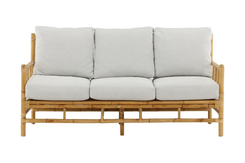Cane Sofa 3-seters Brun/Hvit - Venture Home - Lounge sofa
