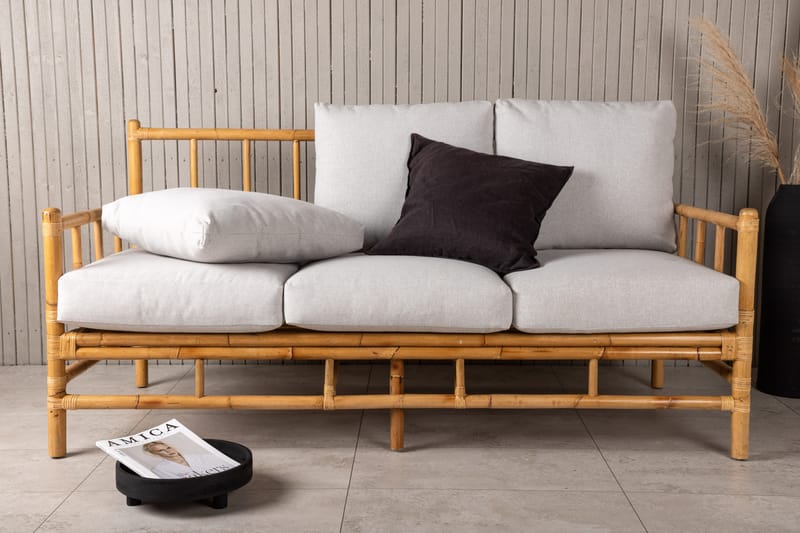 Cane Sofa 3-seters Brun/Hvit - Venture Home - Lounge sofa - Utesofa