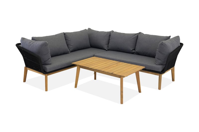 Chania Hjørnesofa Svart - Venture Home - Lounge sofa - Utesofa