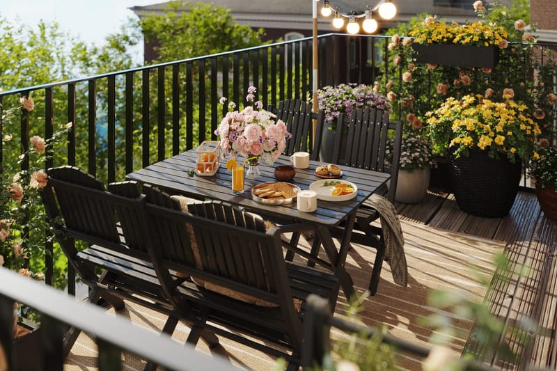 Delpino Sofagruppe - Kaffesvart - Hagemøbler - Hagegruppe - Spisegrupper hage