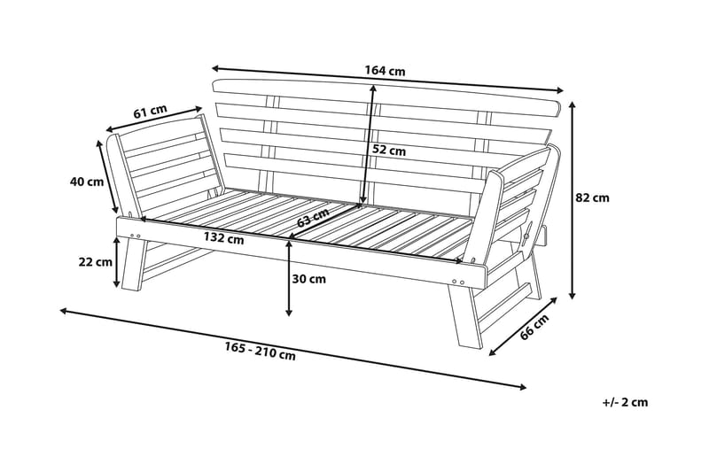 Digloria Hagesofa - Tre/Natur - Hagemøbler - Loungemøbler - Lounge sofa