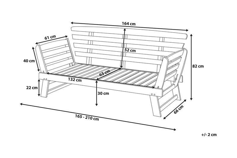 Digloria Hagesofa - Tre/Natur - Hagemøbler - Loungemøbler - Lounge sofa