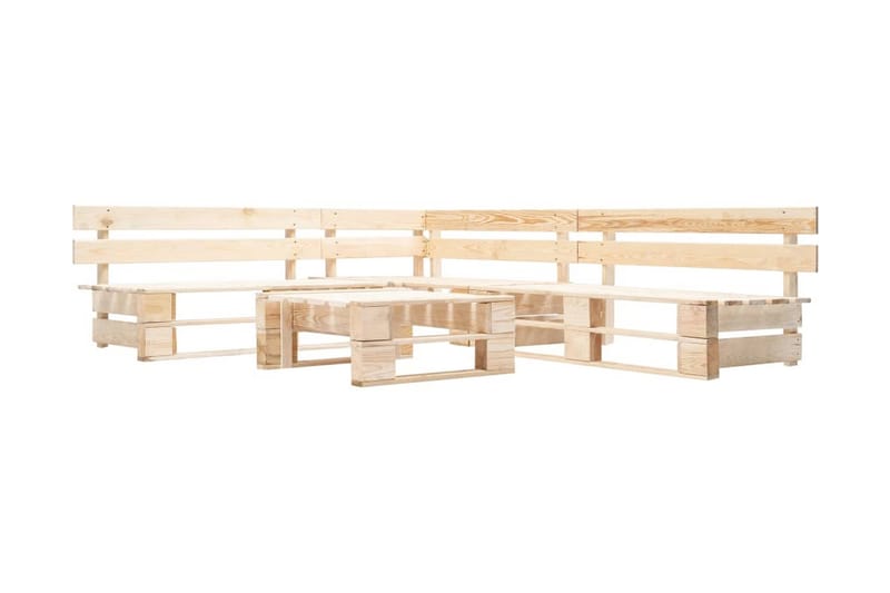 Hagemøbelsett 4 deler tre naturlig - Hagemøbler - Loungemøbler - Lounge sofa