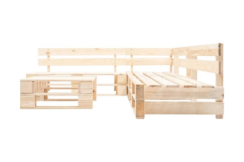 Hagemøbelsett 4 deler tre naturlig - Hagemøbler - Loungemøbler - Lounge sofa