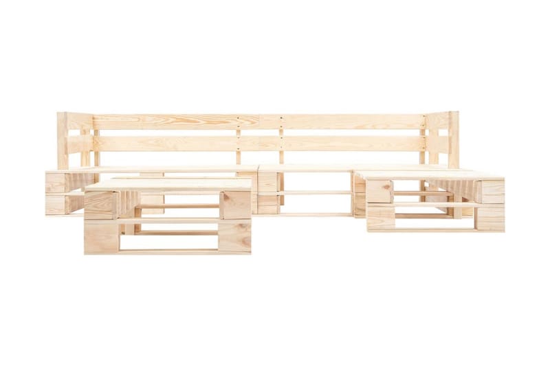 Hagemøbelsett 4 deler tre naturlig - Hagemøbler - Loungemøbler - Lounge sofa