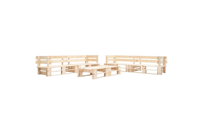 Hagemøbelsett 6 deler tre naturlig - Hagemøbler - Loungemøbler - Lounge sofa