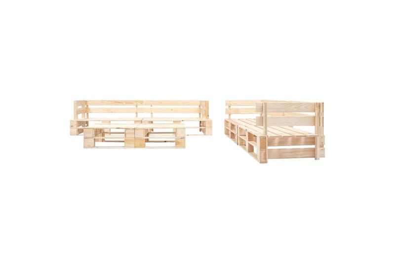 Hagemøbelsett 6 deler tre naturlig - Hagemøbler - Loungemøbler - Lounge sofa