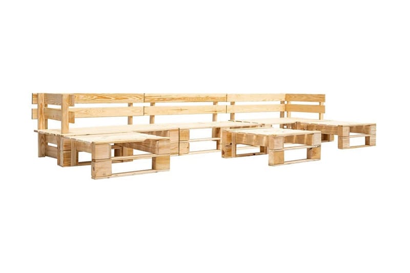 Hagemøbelsett 6 deler tre naturlig - Hagemøbler - Loungemøbler - Lounge sofa