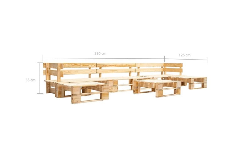 Hagemøbelsett 6 deler tre naturlig - Hagemøbler - Loungemøbler - Lounge sofa