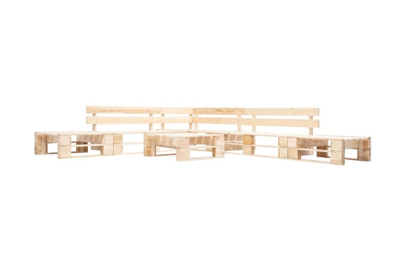 Hagemøbelsett 6 deler tre naturlig - Hagemøbler - Loungemøbler - Lounge sofa
