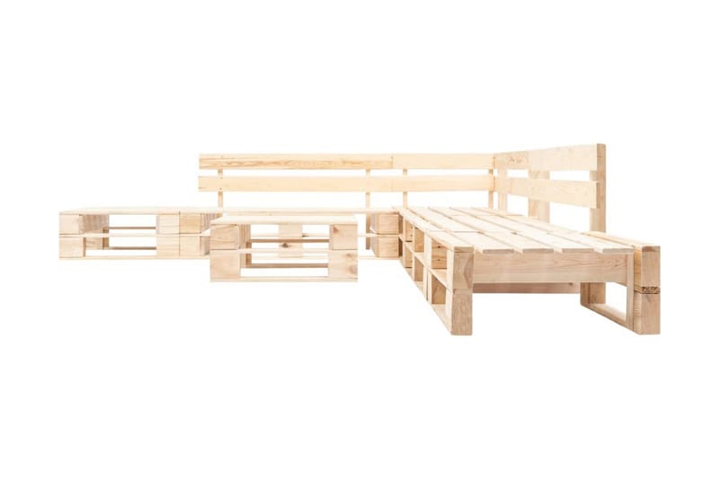 Hagemøbelsett 6 deler tre naturlig - Hagemøbler - Loungemøbler - Lounge sofa