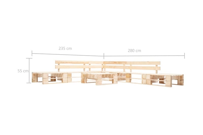 Hagemøbelsett 6 deler tre naturlig - Hagemøbler - Loungemøbler - Lounge sofa