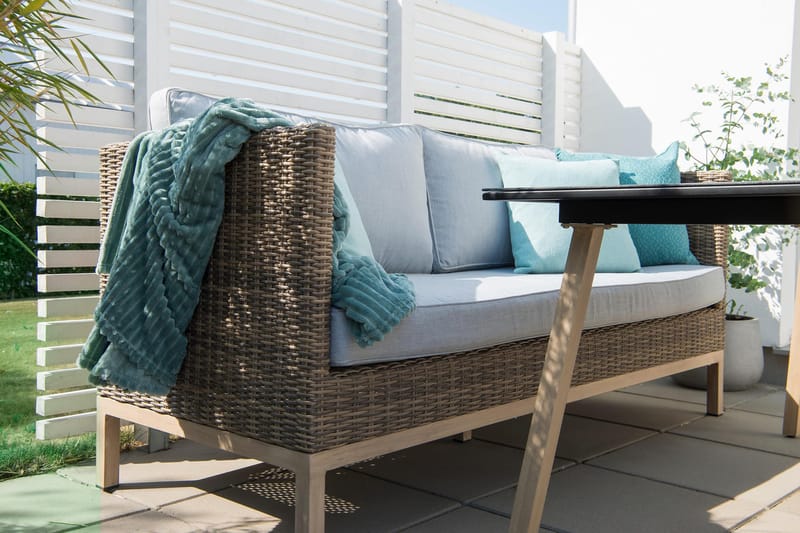 Hillerstorp Fyrsnäs 3-Seters Sofa - Grå|Brun - Hagemøbler - Loungemøbler - Lounge sofa