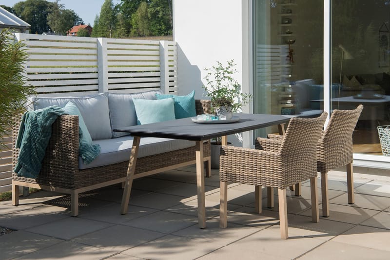 Hillerstorp Fyrsnäs 3-Seters Sofa - Grå|Brun - Hagemøbler - Loungemøbler - Lounge sofa