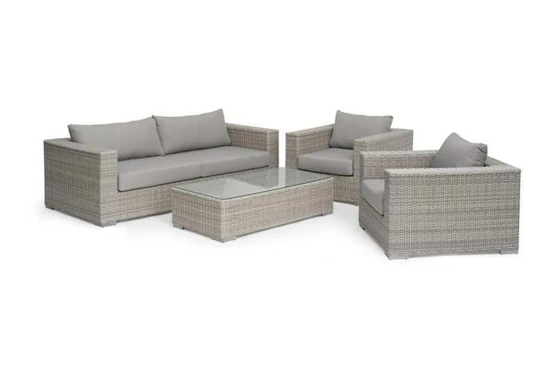 Hillerstorp Hamilton 3-seters utendørs sofa - Grå - Hagemøbler - Loungemøbler - Lounge sofa