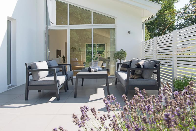 Hillerstorp Stoltö lounge utendørssofa - Grå|svart - Hagemøbler - Loungemøbler - Lounge sofa