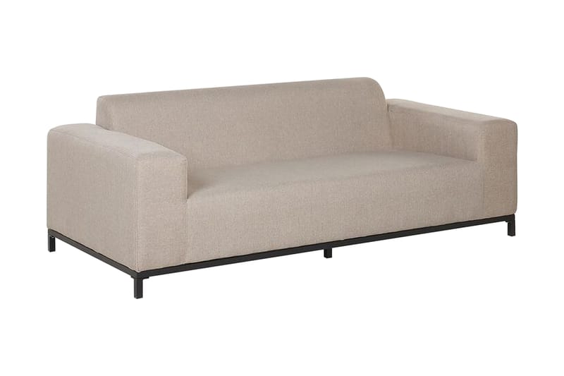 Hughen 3-seters Sofa - Beige / Svart - Hagemøbler - Loungemøbler - Lounge sofa