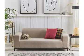Hughen 3-seters Sofa - Beige / Svart - Hagemøbler - Loungemøbler - Lounge sofa
