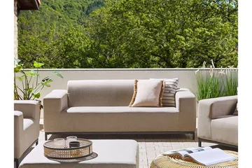 Hughen 3-seters Sofa - Beige / Svart - Hagemøbler - Loungemøbler - Lounge sofa
