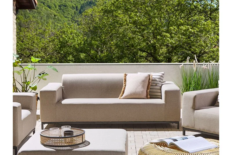 Hughen 3-seters Sofa - Beige / Svart - Hagemøbler - Loungemøbler - Lounge sofa