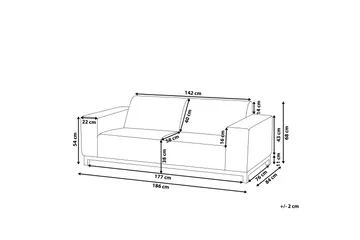 Hughen 3-seters Sofa - Beige / Svart - Hagemøbler - Loungemøbler - Lounge sofa