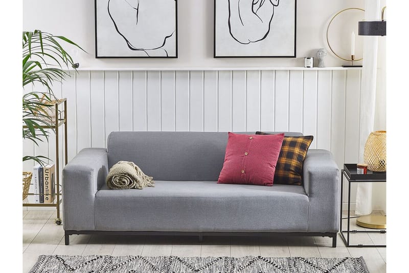 Hughen 3-seters Soffa - Grå/Svart - Hagemøbler - Loungemøbler - Lounge sofa