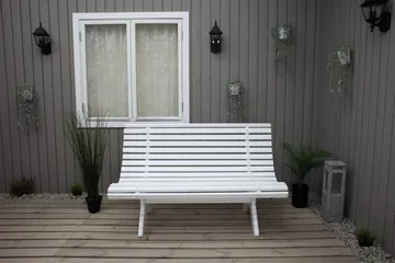 Norvald Hagebenk 140 cm - Hvit - Hagemøbler - Utesofa - Benker