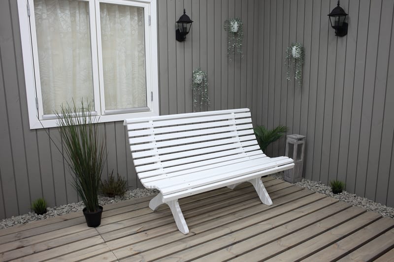 Norvald Hagebenk 140 cm - Hvit - Hagemøbler - Loungemøbler - Lounge sofa