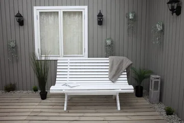 Norvald Hagebenk 140 cm - Hvit - Hagemøbler - Utesofa - Benker