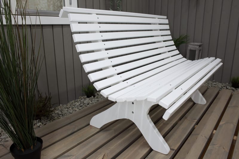 Norvald Hagebenk 140 cm - Hvit - Hagemøbler - Loungemøbler - Lounge sofa