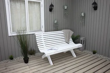 Norvald Hagebenk 140 cm - Hvit - Hagemøbler - Utesofa - Benker