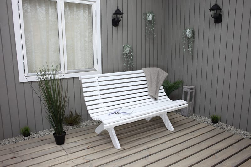 Norvald Hagebenk 140 cm - Hvit - Hagemøbler - Loungemøbler - Lounge sofa