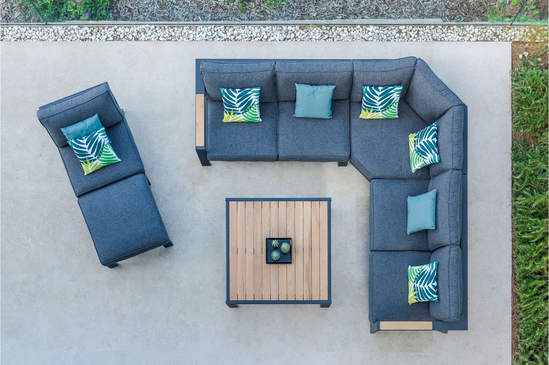 Palau 2-seter Sofa Høyre - Grå - Hagemøbler - Loungemøbler - Lounge sofa